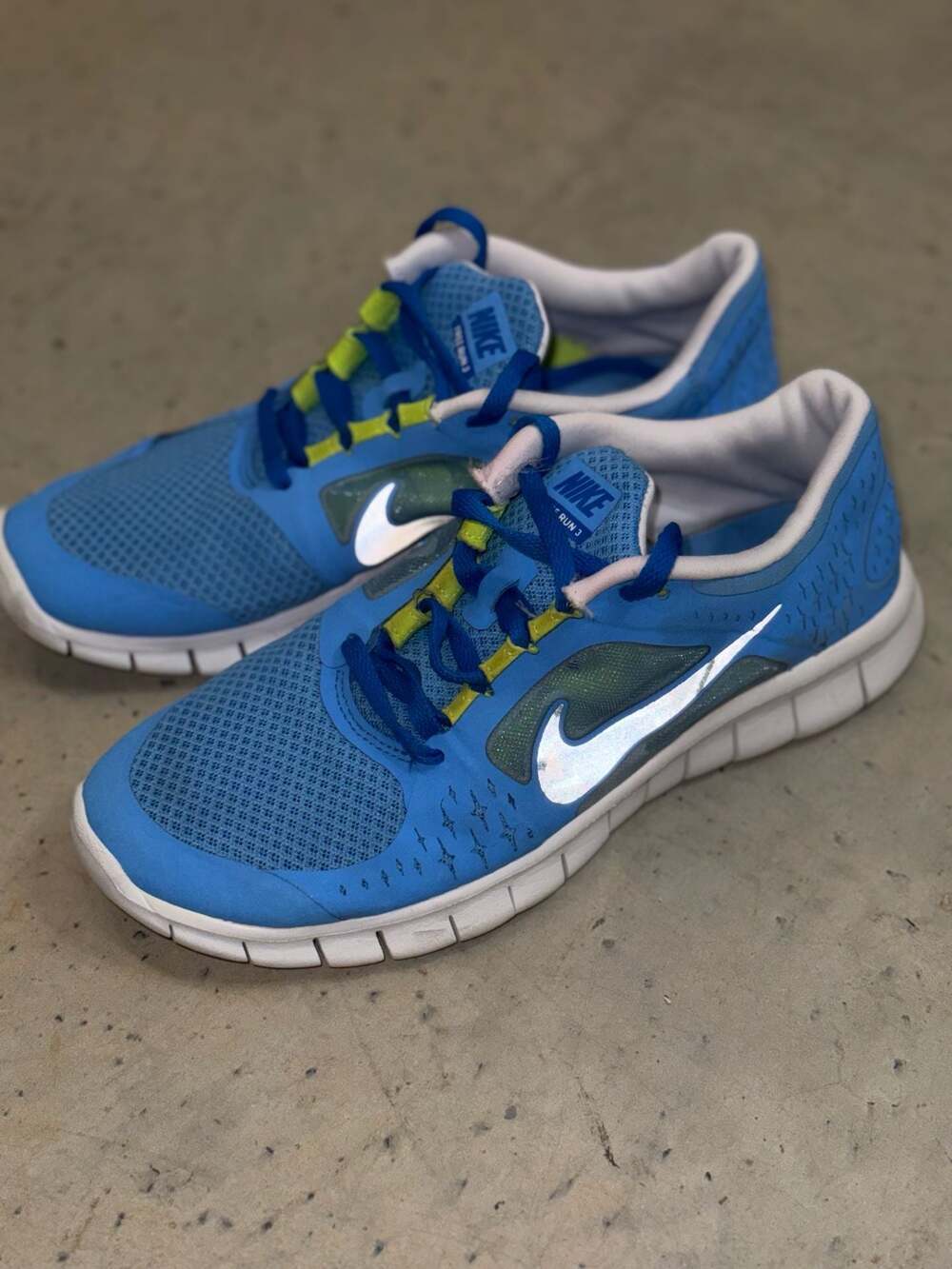 Nike Free Run 3 GS Coast Blue Silver Youth Barfoot Running Shoes